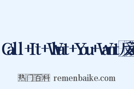 Call+It+What+You+Want反义词是什么意思的图片